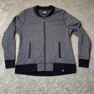 New Era MLB Players Trust Full Zip Bomber Jacket LNEA503 Gray Black Cotton Blend